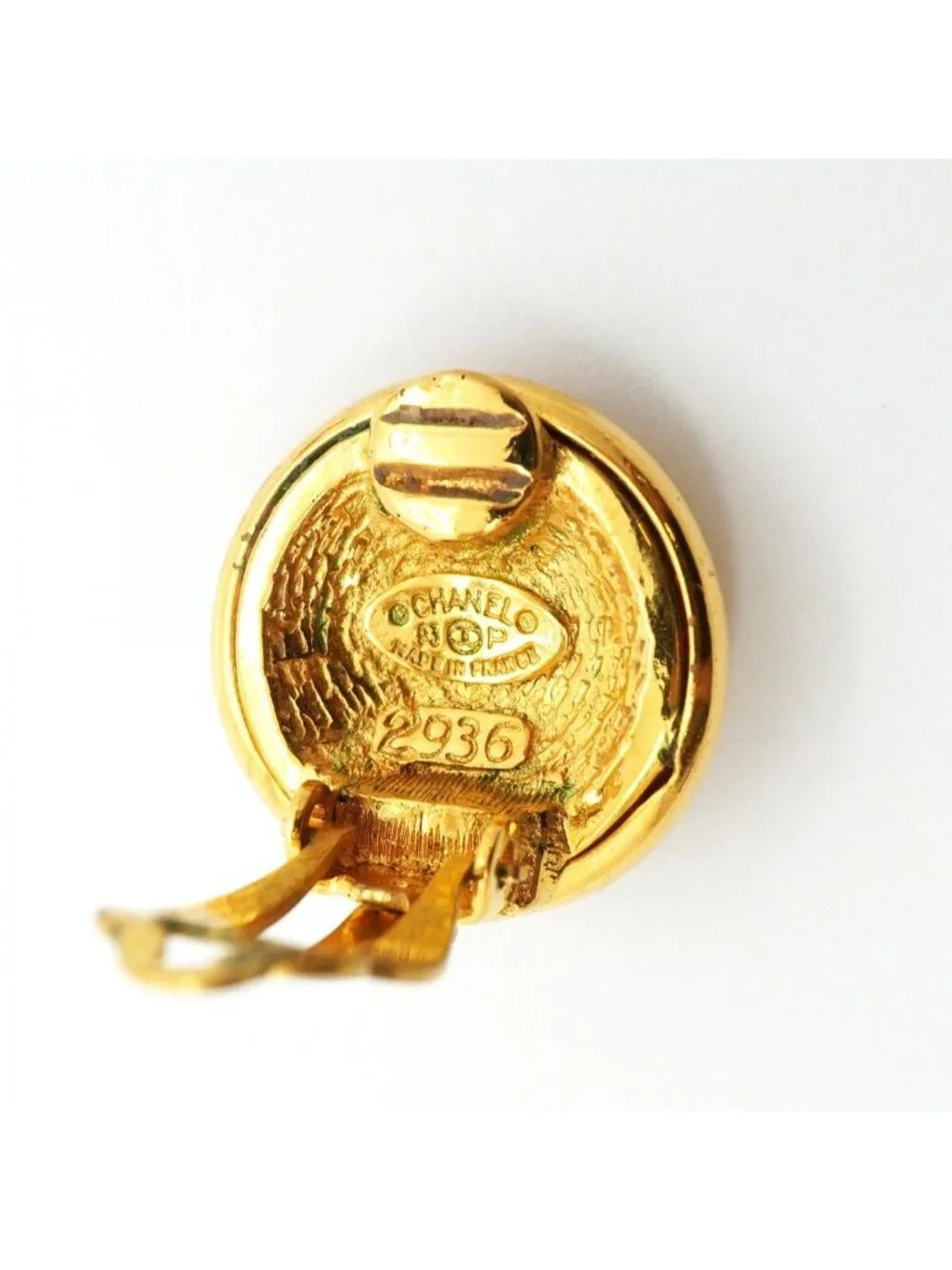 Chanel Earrings Vintage CC Logo Round